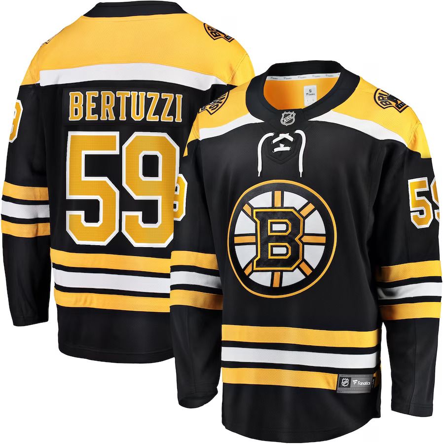 Men Boston Bruins #59 Tyler Bertuzzi Fanatics Branded Black Home Breakaway NFL Jersey->boston bruins->NHL Jersey